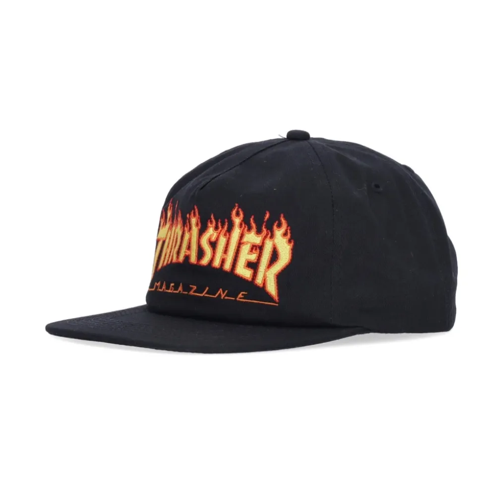 Flame Brodert Snapback Lue Svart
