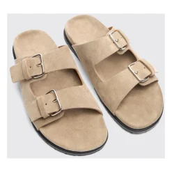 Flate sandaler i skinn