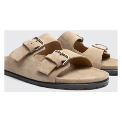 Flate sandaler i skinn