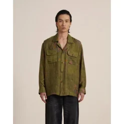 Floral Moss LS Camp Shirt