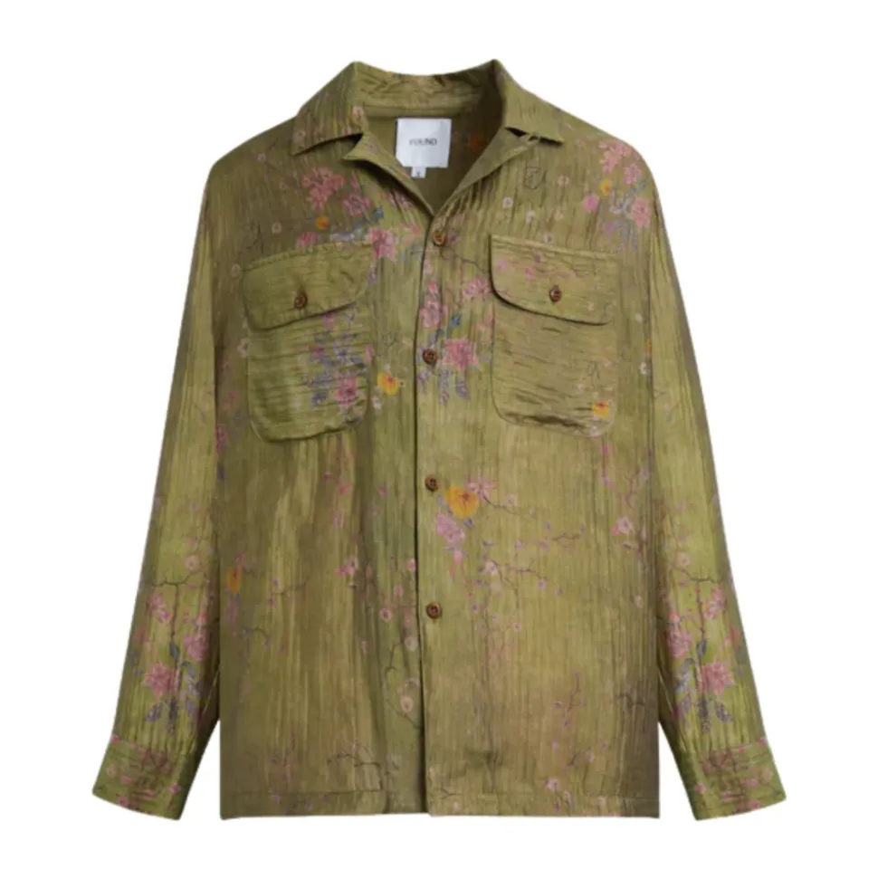 Floral Moss LS Camp Shirt