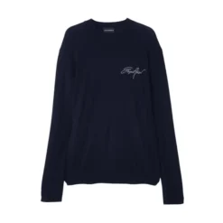 Genser i ren ny ull med jacquardlogo