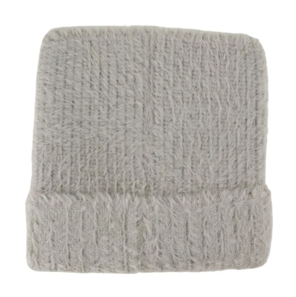 Grå Fluffy Square Beanie Nylon