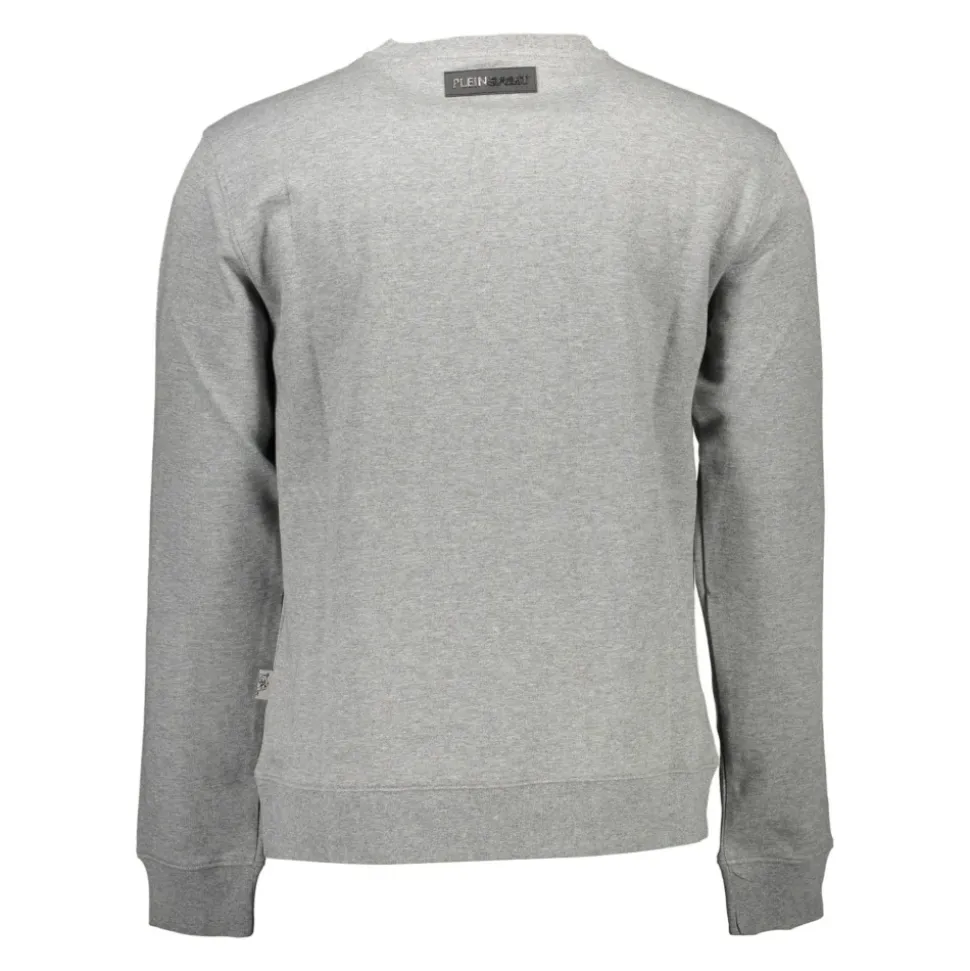 Grå Langermet Sweatshirt med Trykk