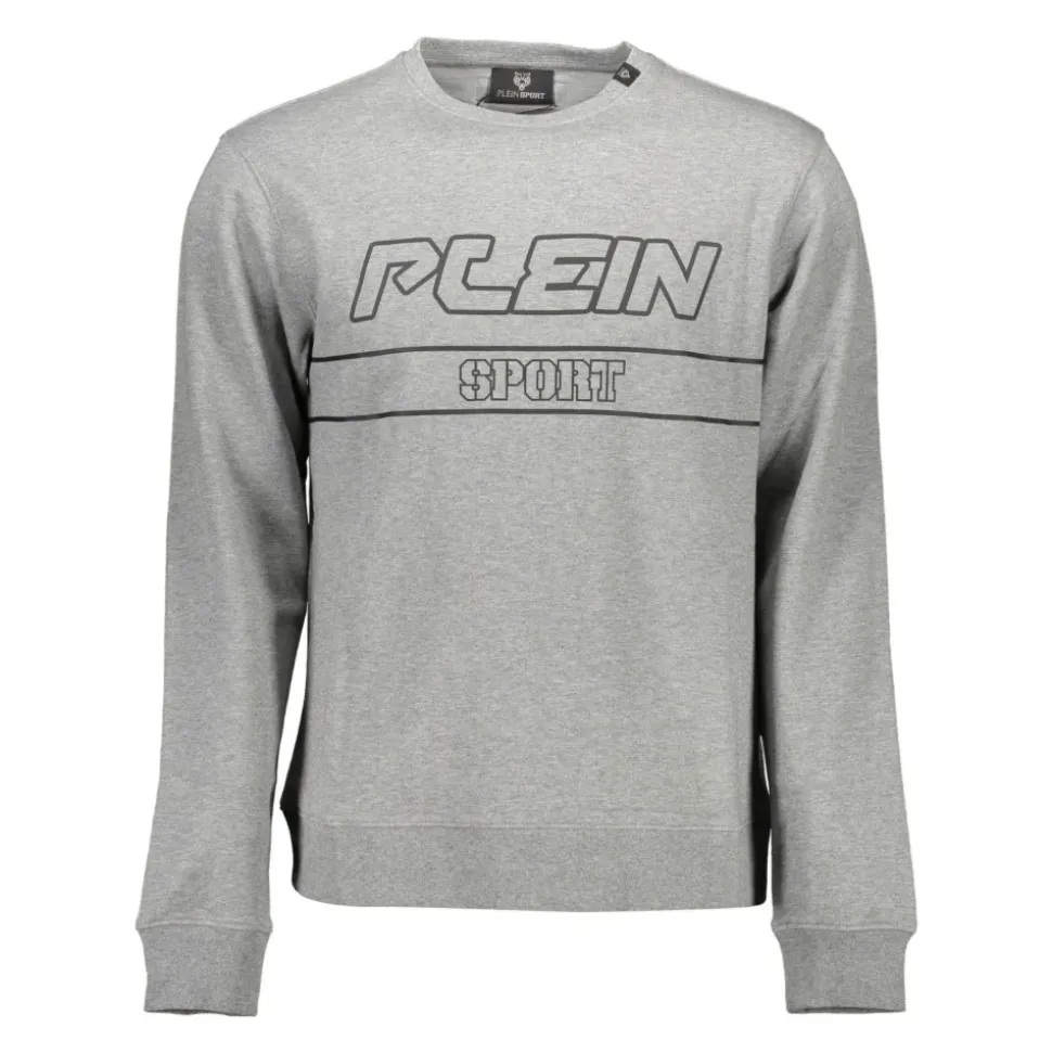 Grå Langermet Sweatshirt med Trykk