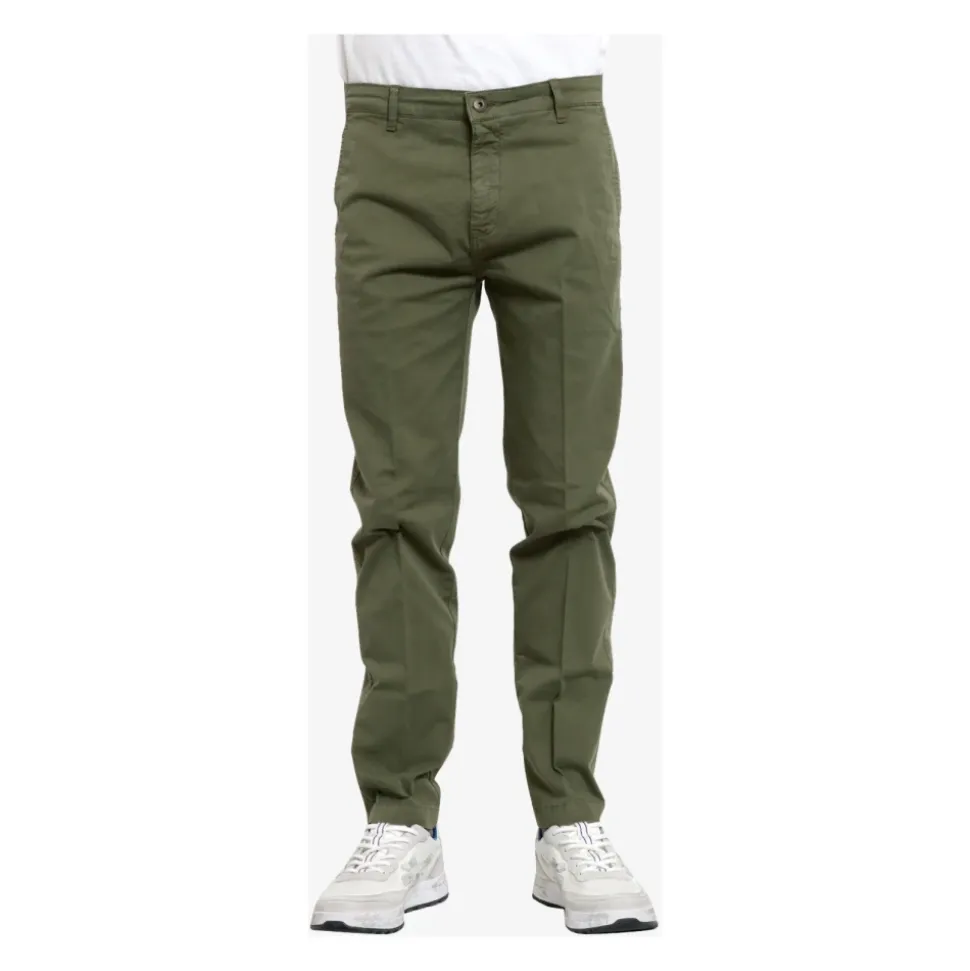 Grønn Bomull Slim Fit Bukser
