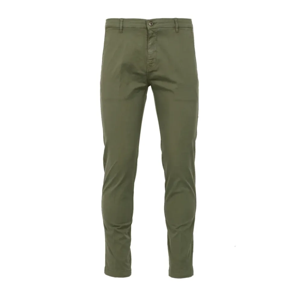 Grønn Bomull Slim Fit Bukser