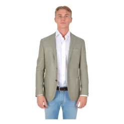Grønn Silke Ull Blazer Håndlaget Italia
