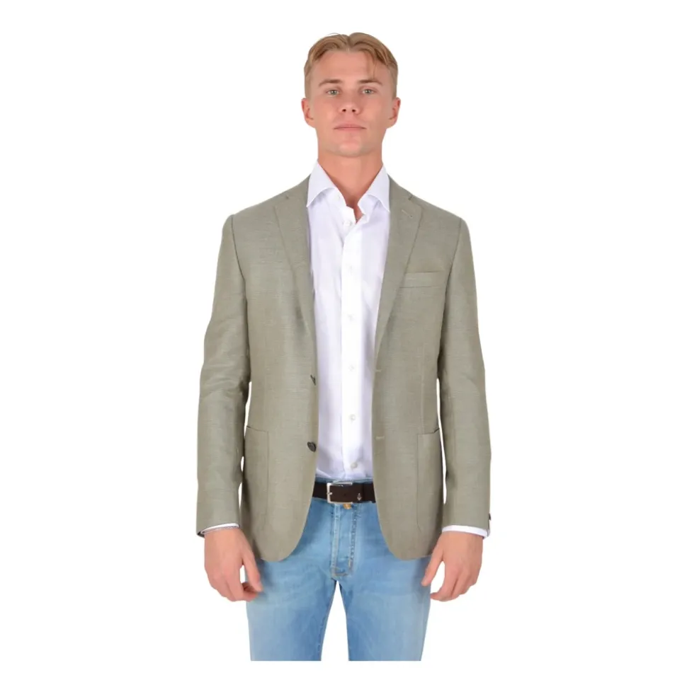 Grønn Silke Ull Blazer Håndlaget Italia