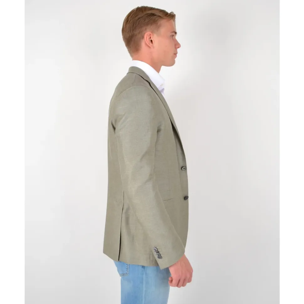 Grønn Silke Ull Blazer Håndlaget Italia