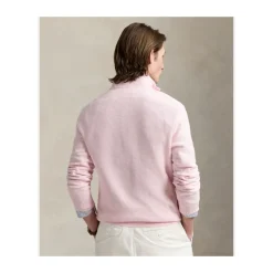 Halfzip Pearl Knit Cotton Sweater
