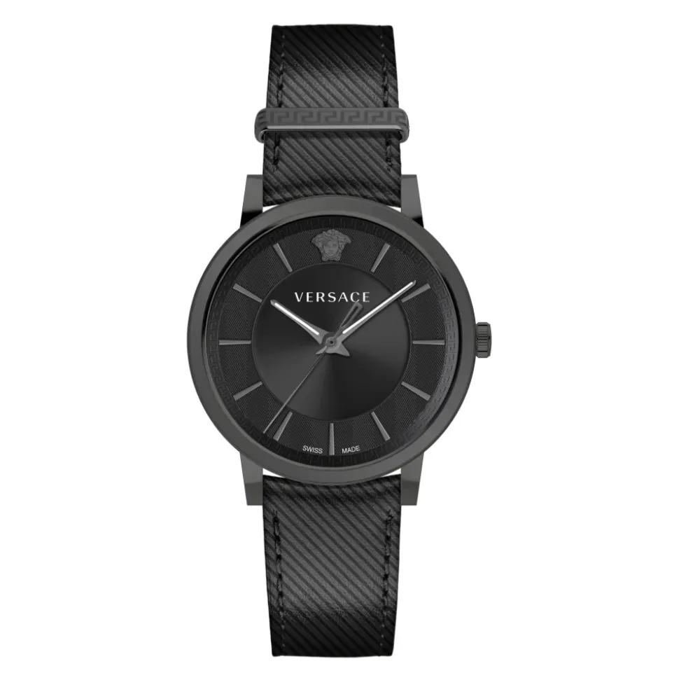 Herre Lær Analog Klokke V CIRCLE