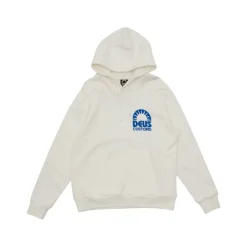 Hettegenser med trykt motiv i bomullsfleece