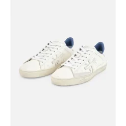 Hvite Sneakers med Blå Detaljer