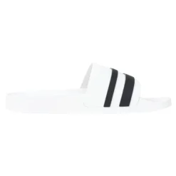 Hvite sporty herre sliders med logokjede