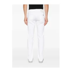 Hvit Fem Lommer Knappelukking Jeans