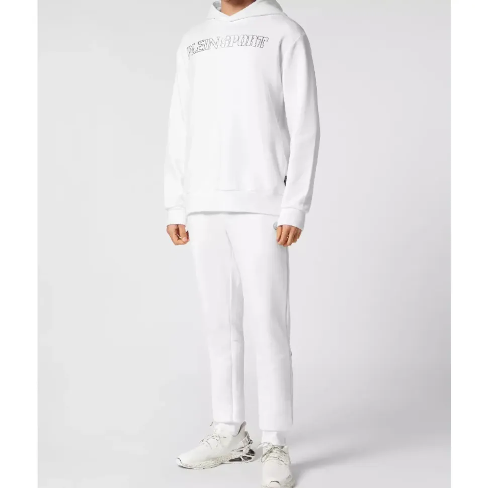 Hvit hettegenser med Tiger Print