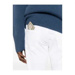 Hvit Klassisk Straight Leg Jeans