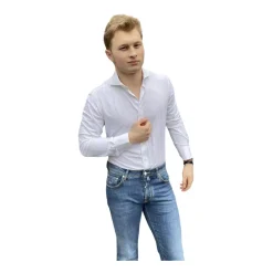 Hvit Orian Manshirt Vevde Skjorter