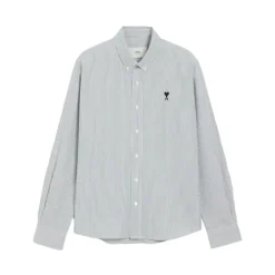 Hvit Skjorte med Brodert Logo Lange Ermer