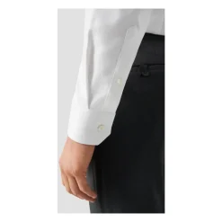 Hvit teksturert twill slim fit skjorte