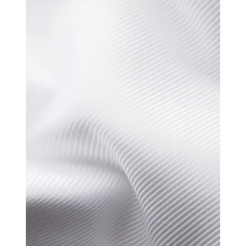 Hvit teksturert twill slim fit skjorte