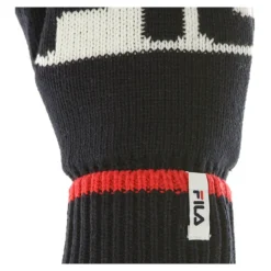 Intarsia Strikket Herrehansker Svart/Rød/Hvit