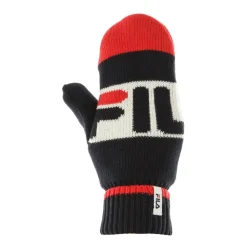 Intarsia Strikket Herrehansker Svart/Rød/Hvit