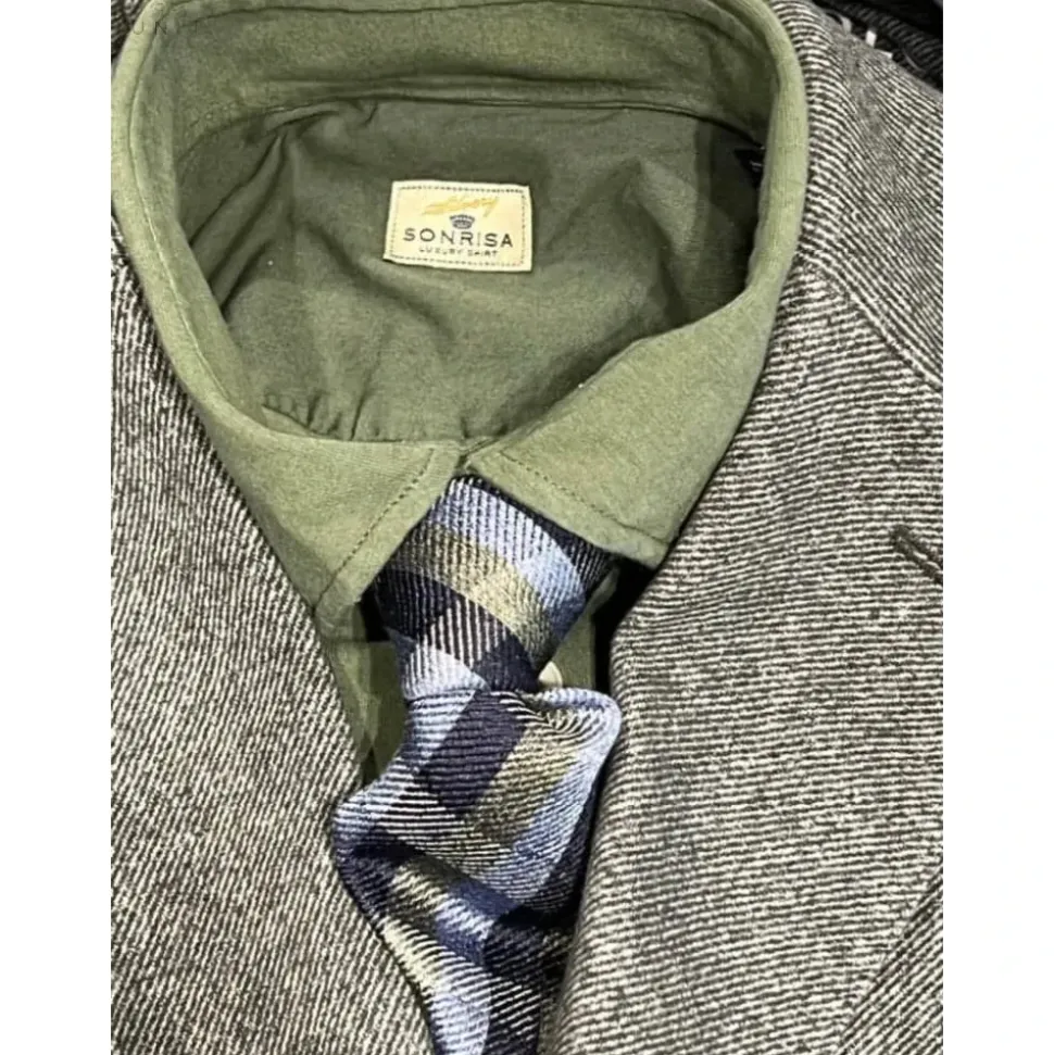 Jersey Skjorte Oliv