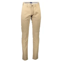 Klassiske Slim Fit Beige Bomullsbukser