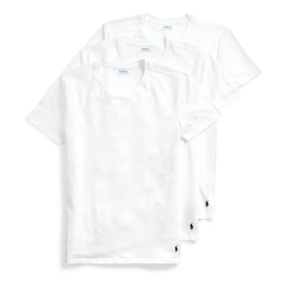 Klassisk Hvit Crew Neck T-skjorte Pakke