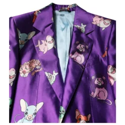 Lilla silke dyreprint 3-delt dress