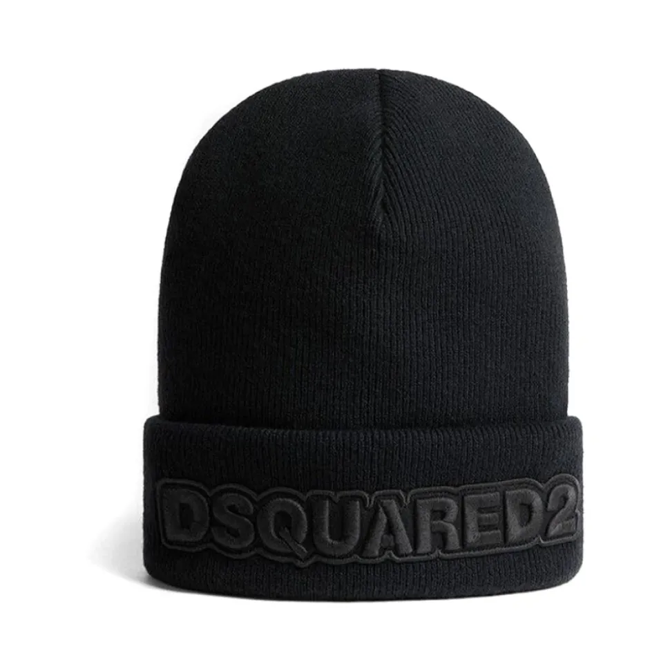 Logo-brodert strikket beanie