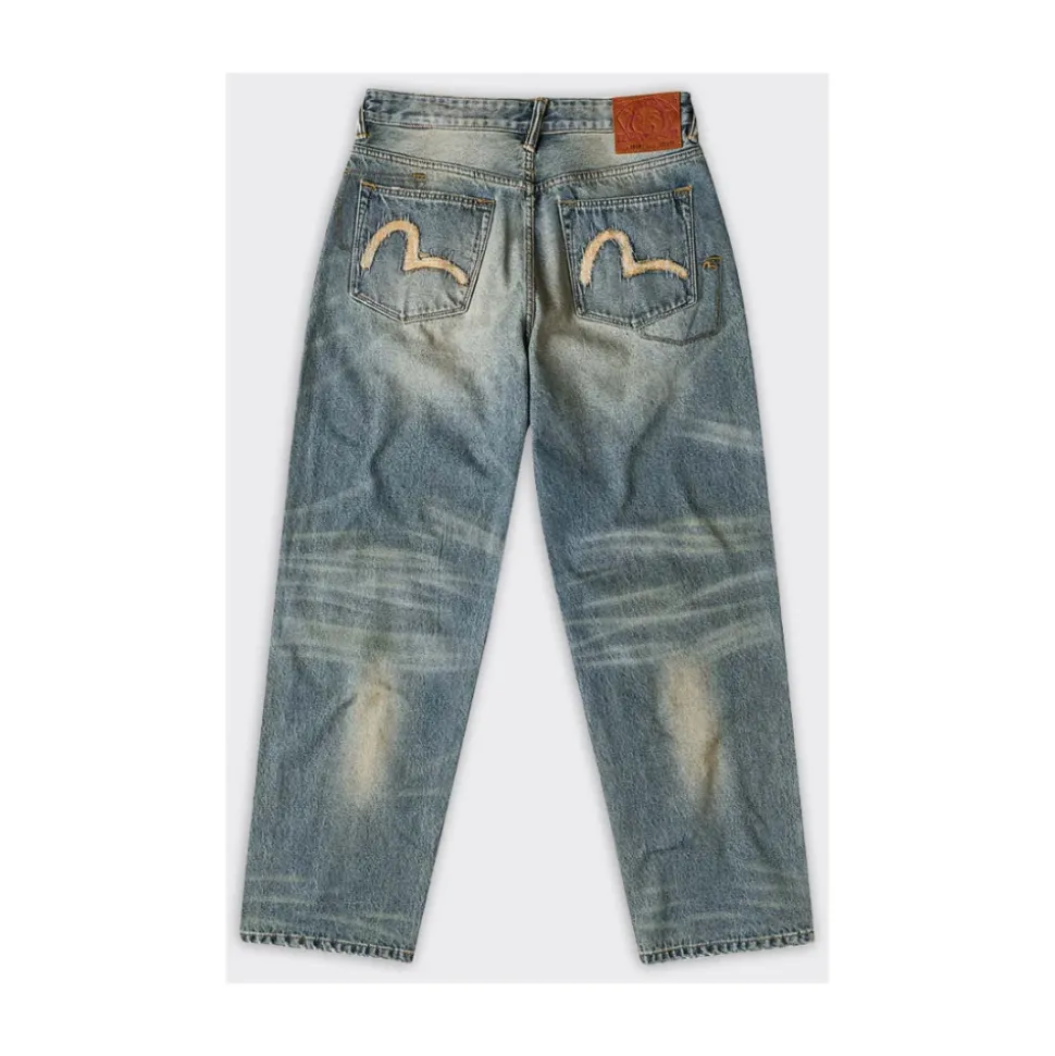 7-lommers jeans med måkebroderi