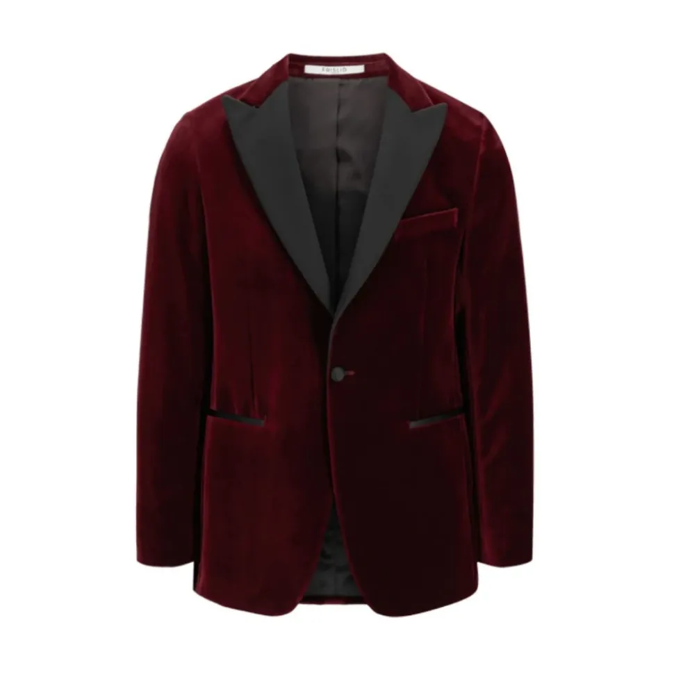 Luksuriøs Velur Blazer - Burgunder