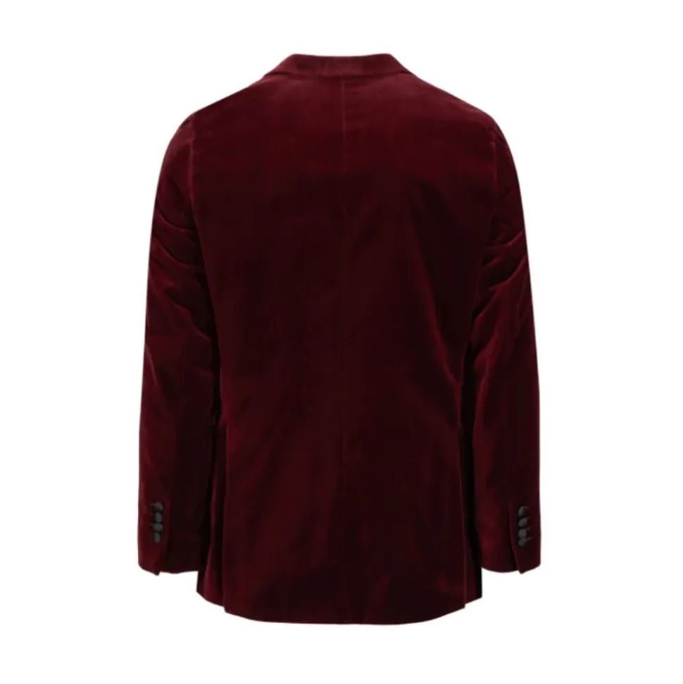Luksuriøs Velur Blazer - Burgunder