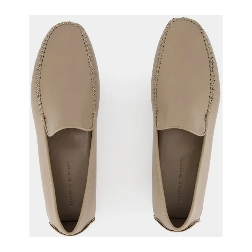 Luksus Beige Skinn Loafers