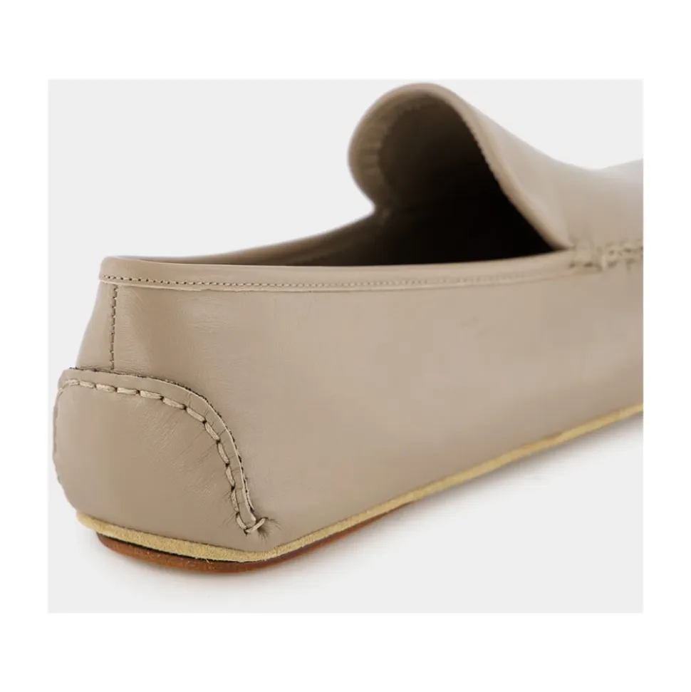 Luksus Beige Skinn Loafers