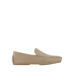 Luksus Beige Skinn Loafers