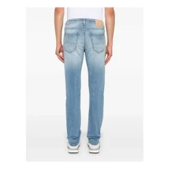 Lys Blå Stonewashed Slim Fit Denim