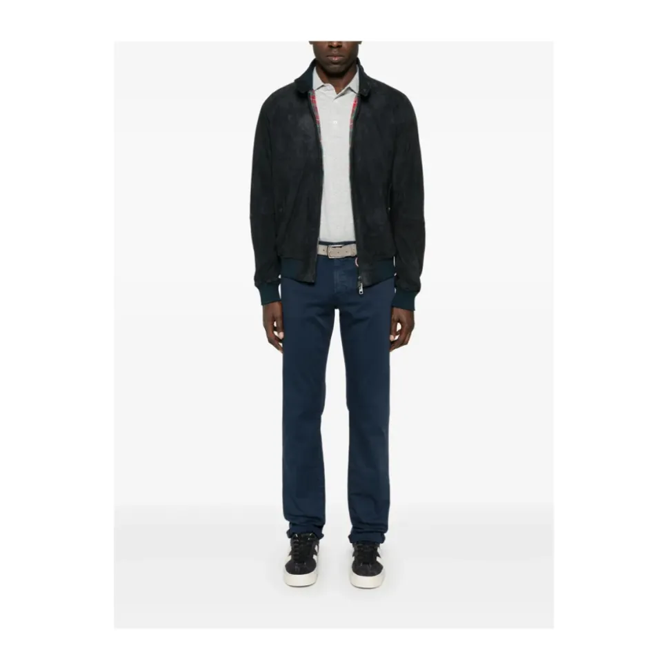 Marineblå Klassisk Knapp Jeans