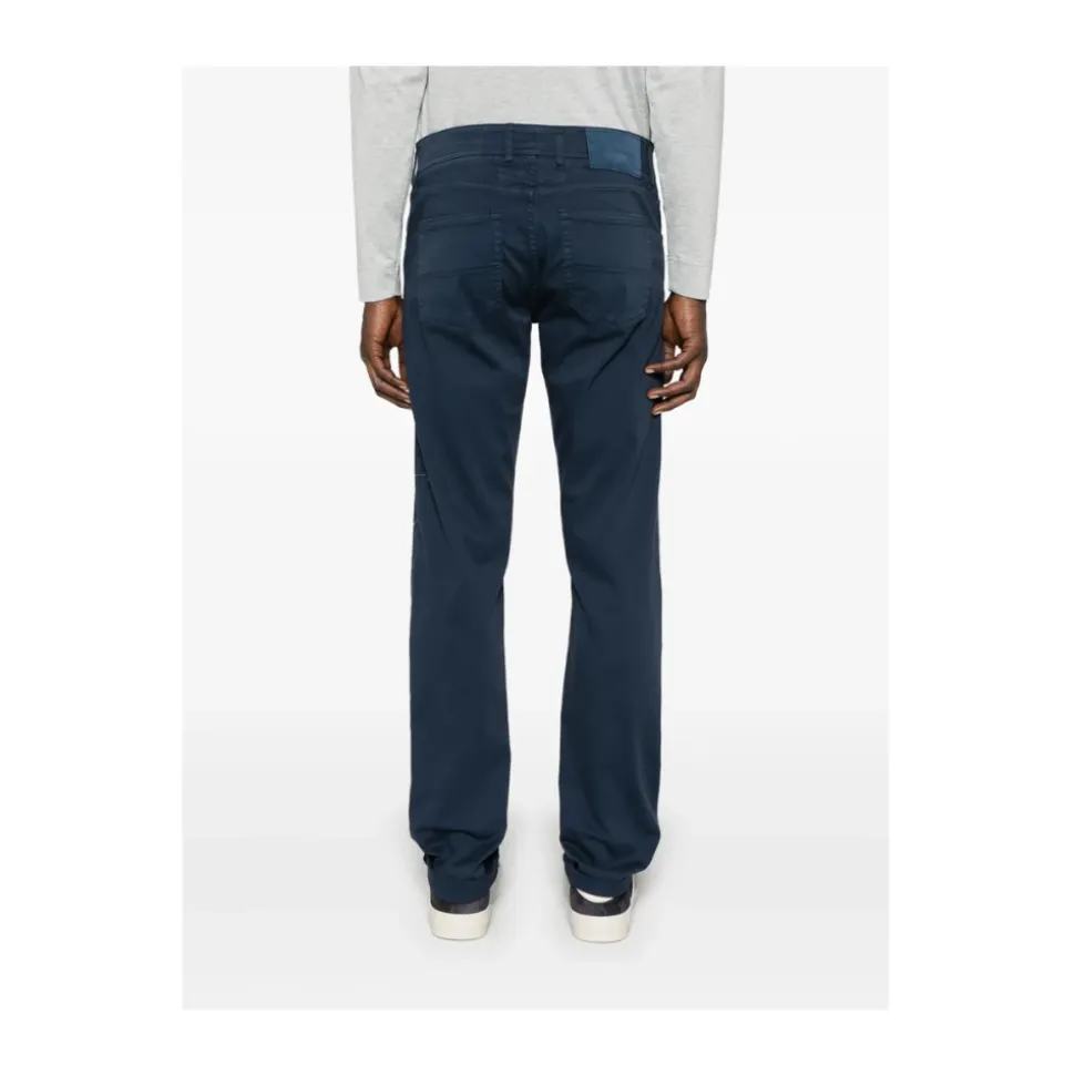 Marineblå Klassisk Knapp Jeans