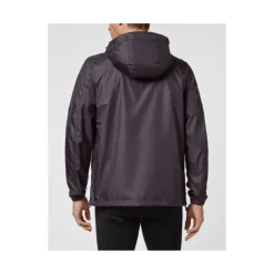 Marineblå Nylon Windbreaker Hettejakke