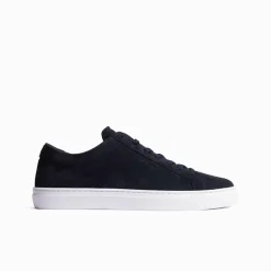 Marineblå Semsket Sneaker Minimalistisk Stil