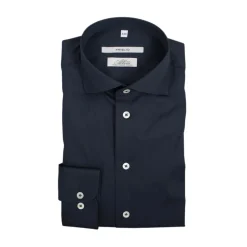 Marineblå Stretch Casual Skjorte