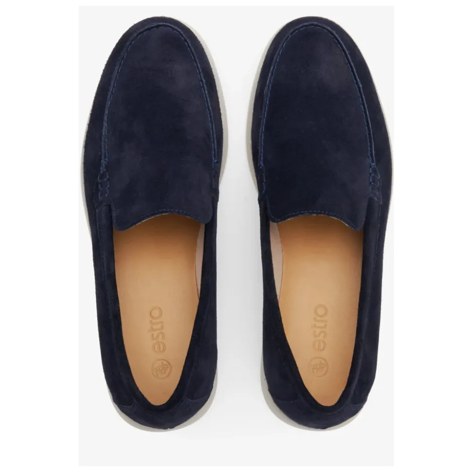 Marineblå Velour Loafers
