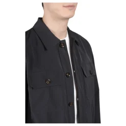 Marine Overshirt med Tekstil