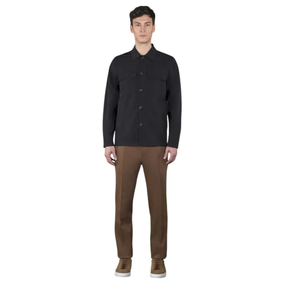 Marine Overshirt med Tekstil