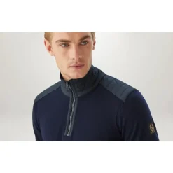 Merino Quarter Zip Jumper med teksturerte nylonpaneler