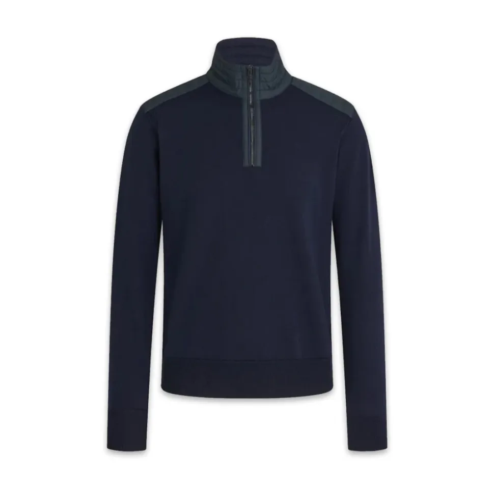 Merino Quarter Zip Jumper med teksturerte nylonpaneler